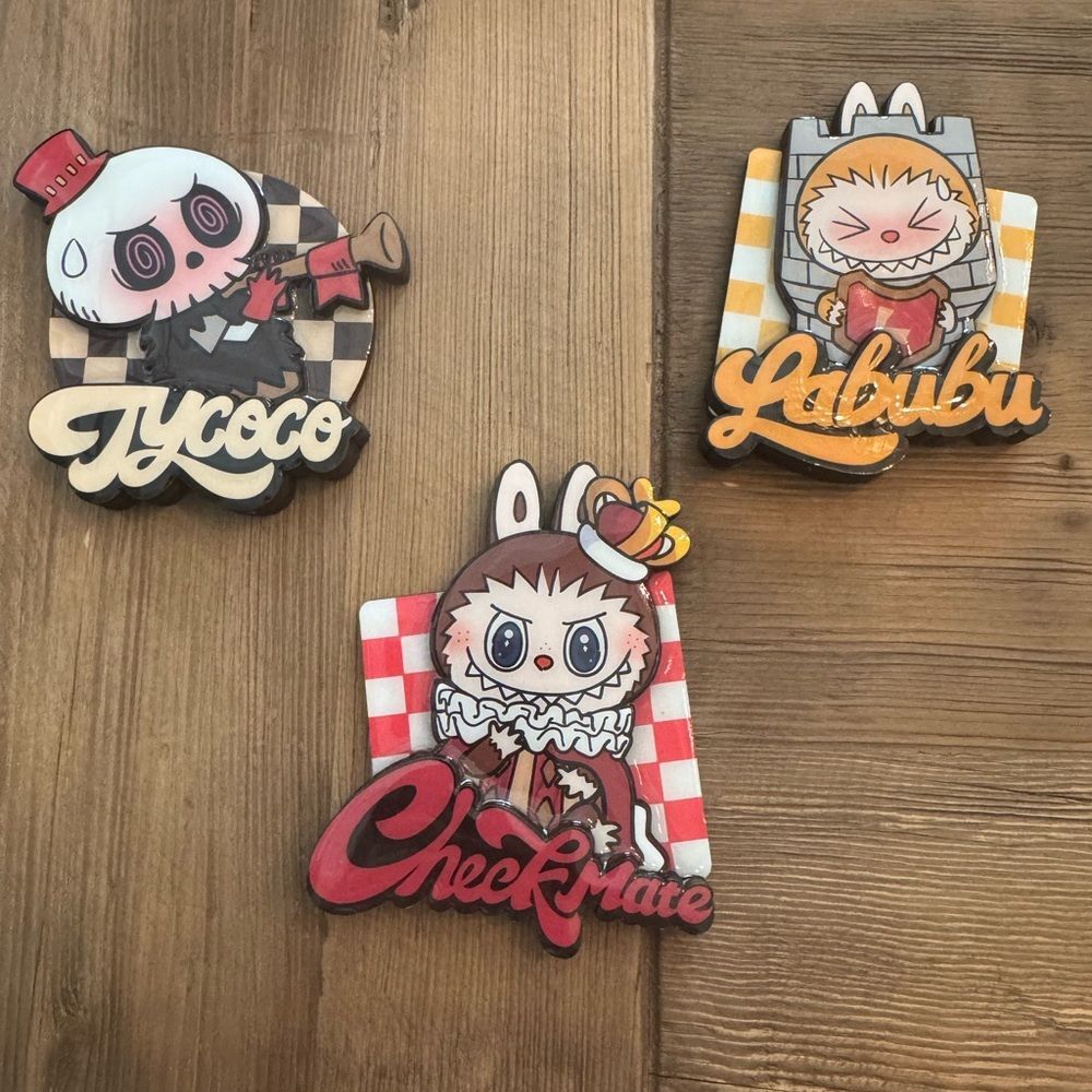 Labubu popmart checkmate magnet set (3) authentic